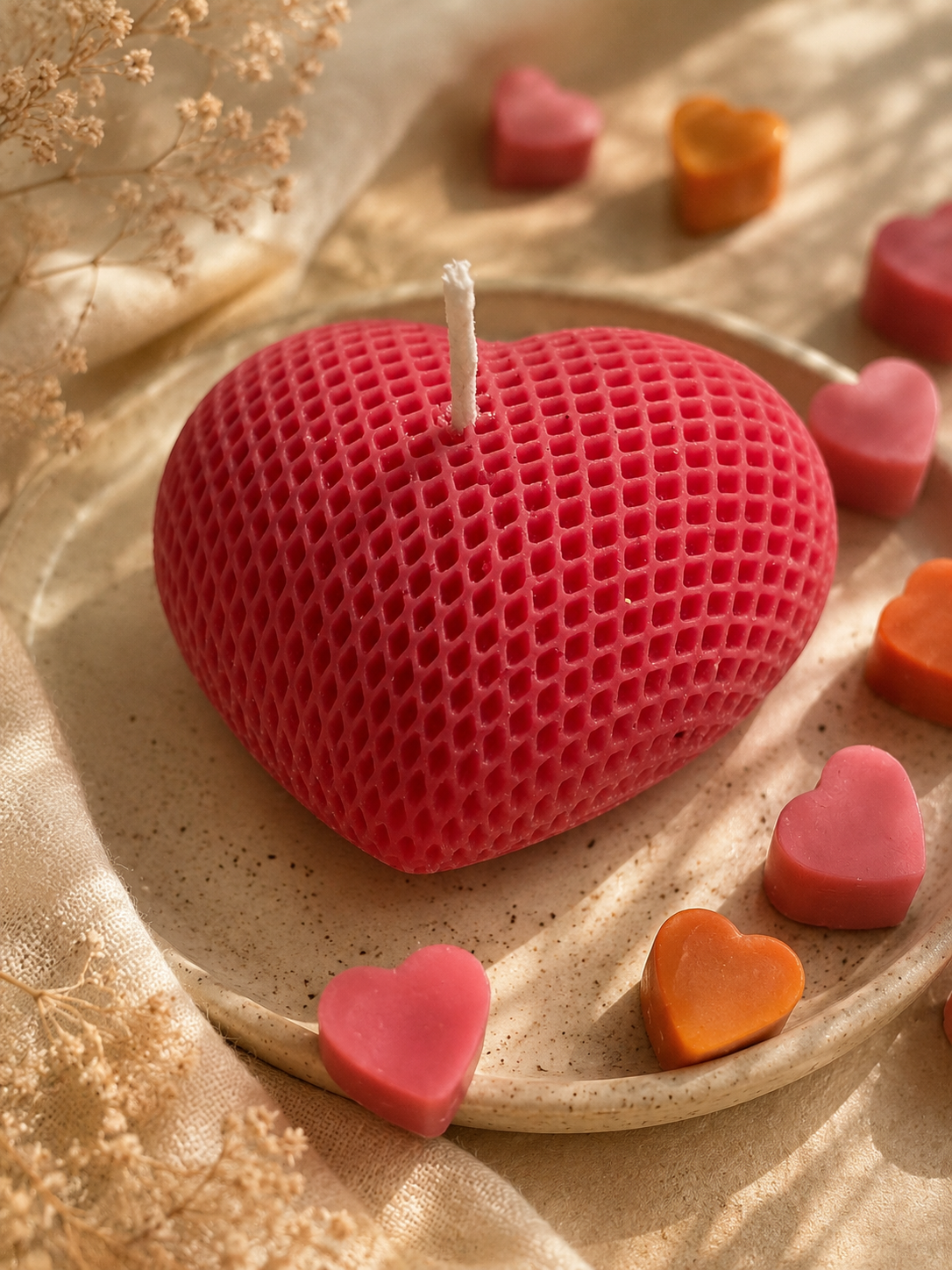 Textured Heart Candle