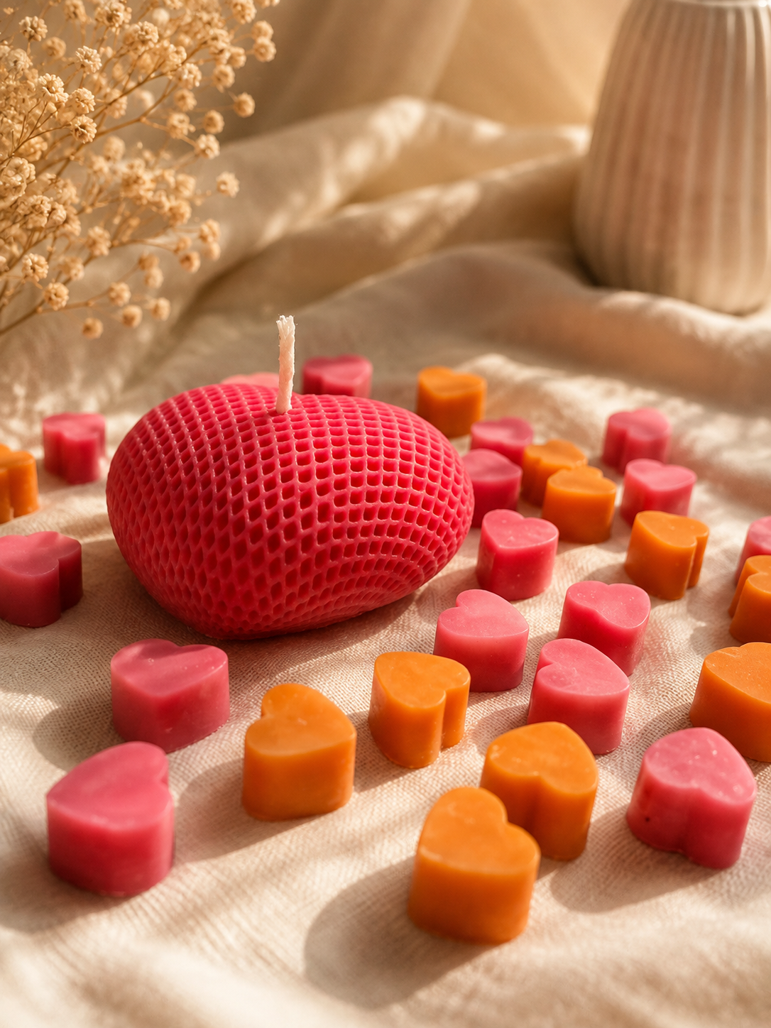 Textured Heart Candle